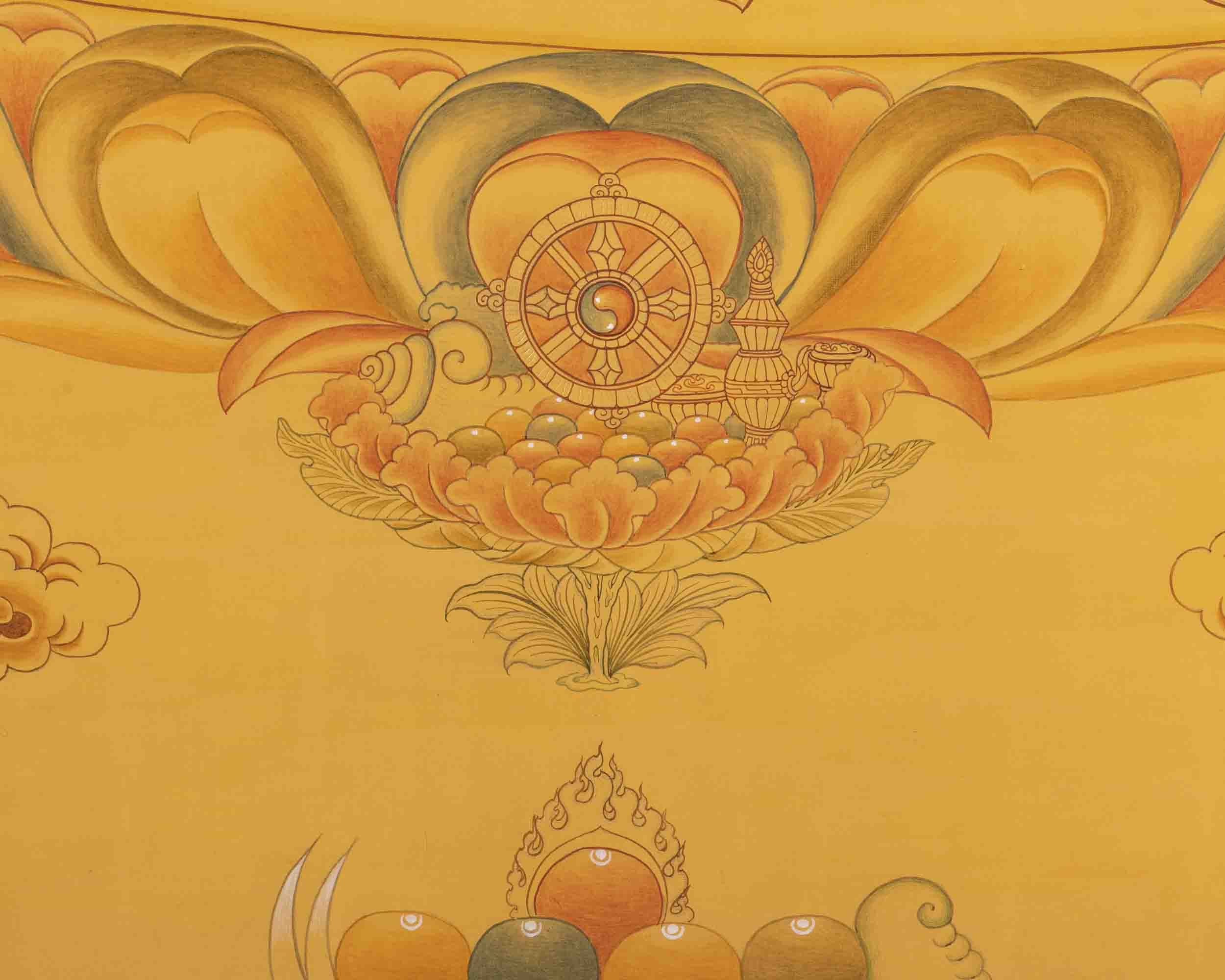 Original Manjushree Thangka | Full 24K Gold Style | Religious Wall Decors