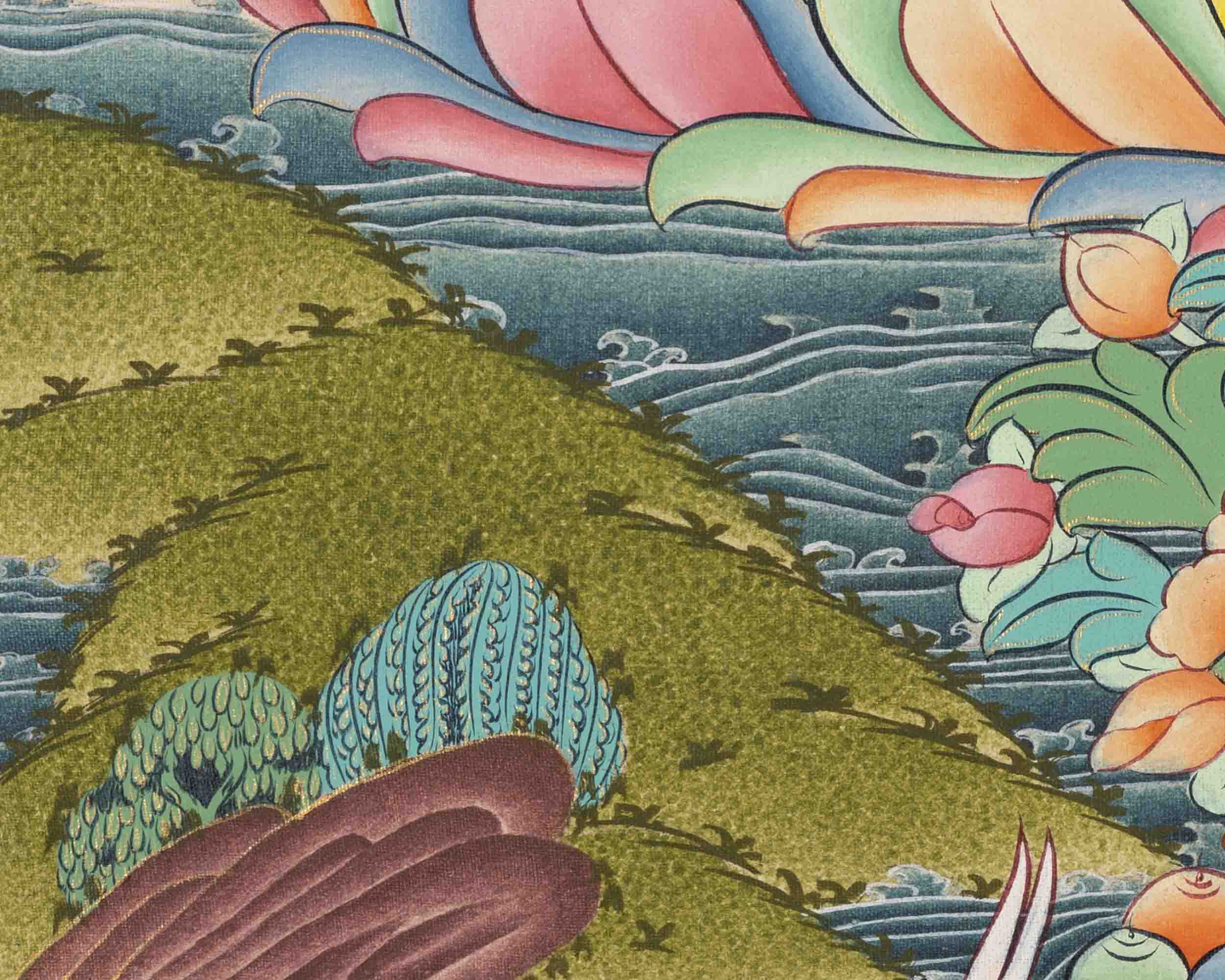 Medicine Buddha Thangka | Handpainted Buddhist Art | Wall Decors