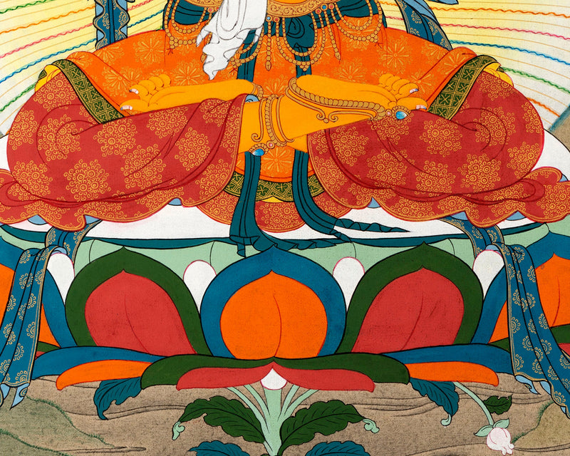 Manjushri Buddha Thangka | Traditionally Hand Painted Wisdom Deity