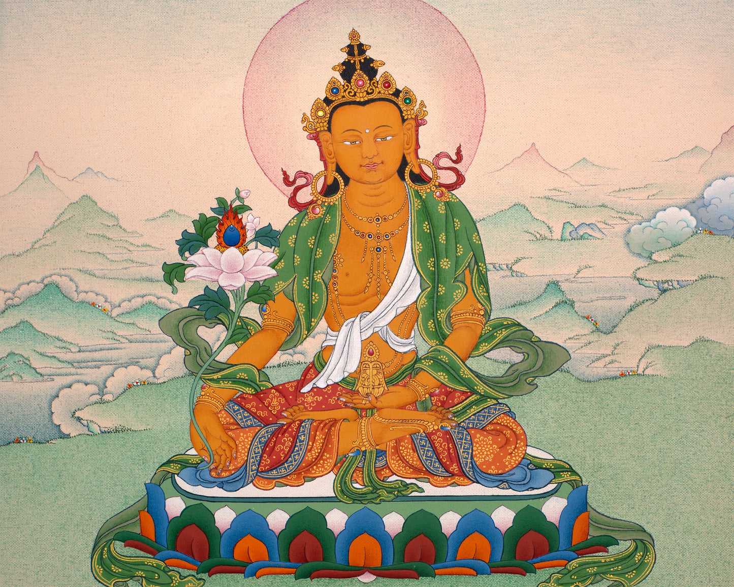 Ksitigarbha Thangka | Tibetan Bodhisattva Art