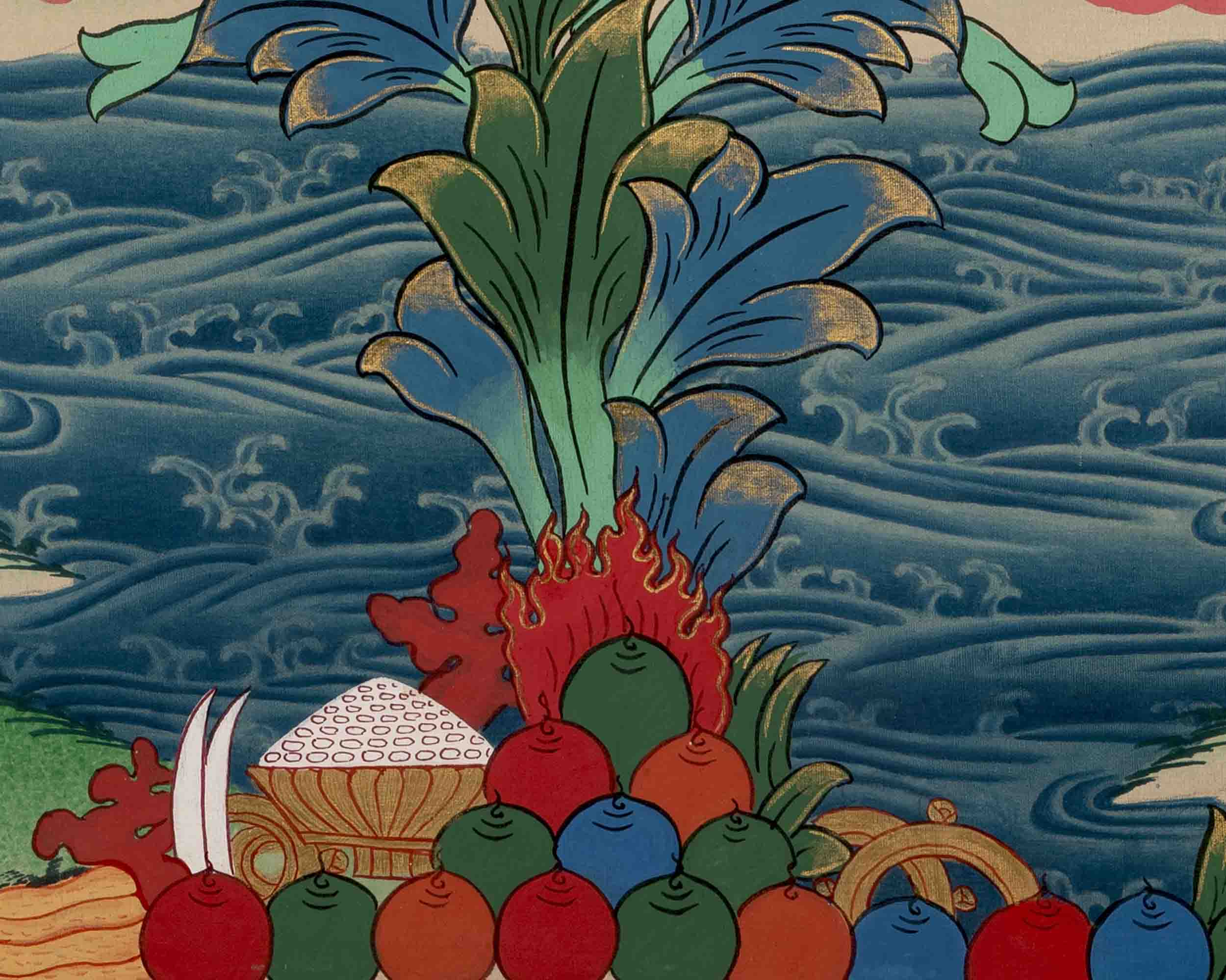 Avalokitesvara Chengrezig Thangka | Religious Buddhist Art | Wall Decors