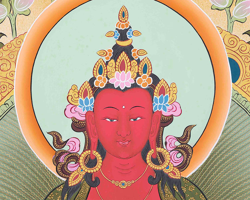 Red Amitayus Buddha | Art Painting