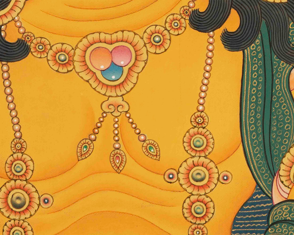Dzambala Kubera Painting | Traditional Thangka Art | Religious Decoration