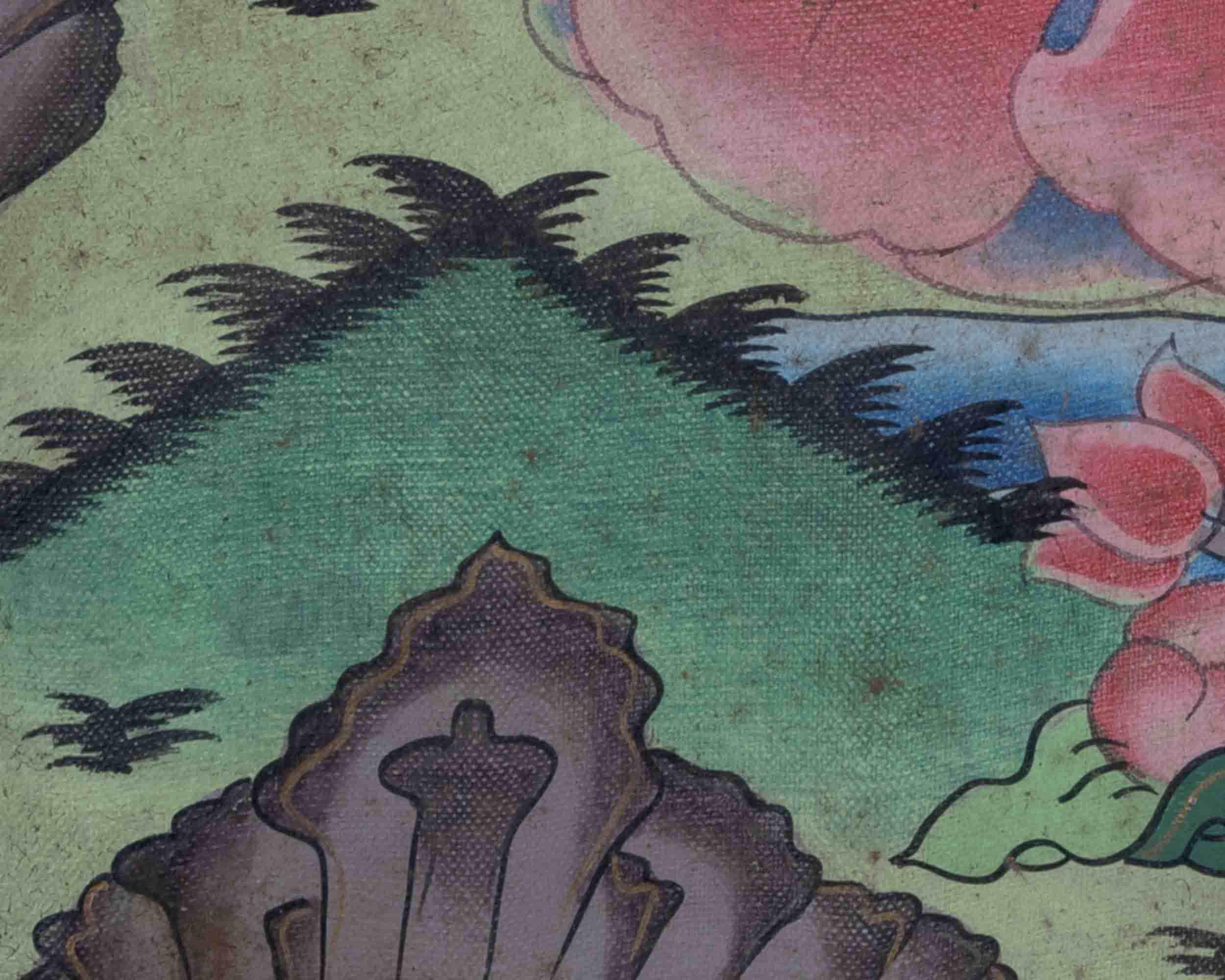 Avalokitesvara Chenresig Thangka | Oil Varnished Painting | Wall Decors