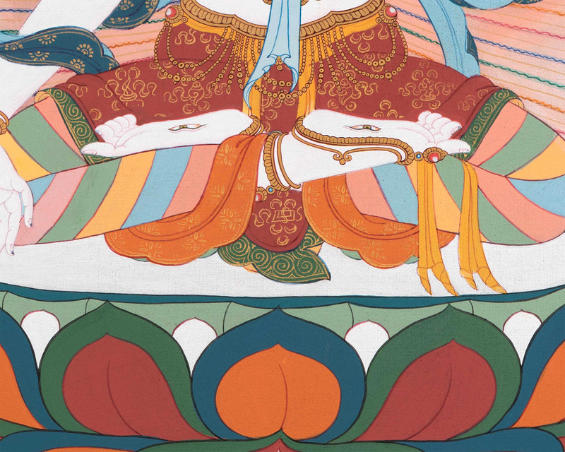 White Tara Thangka in Karma Gadri Tradition