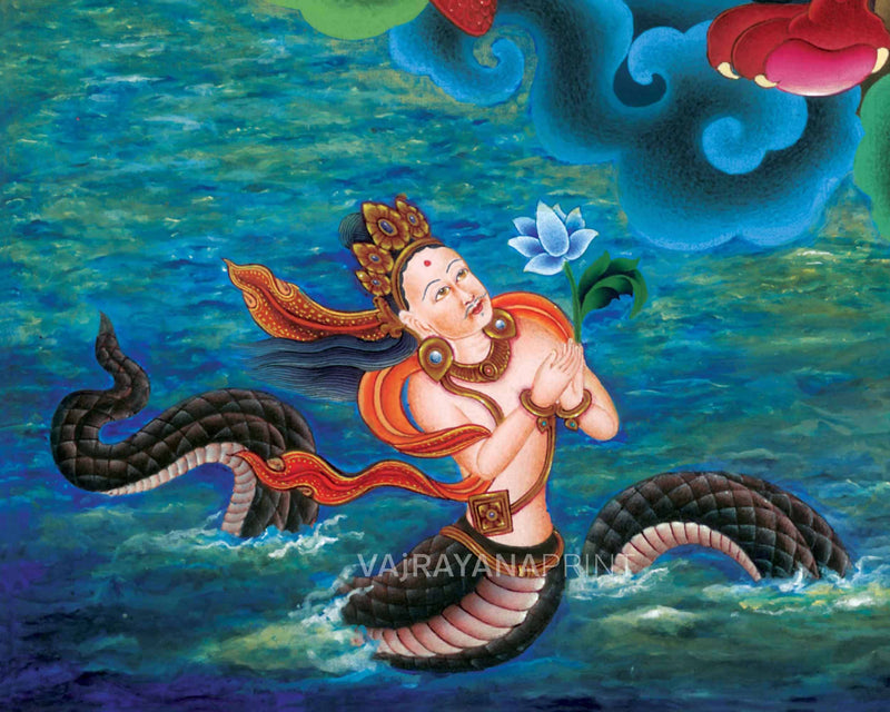 White Dzambhala Thangka Print | God Of Wealth Canvas Wall Decor