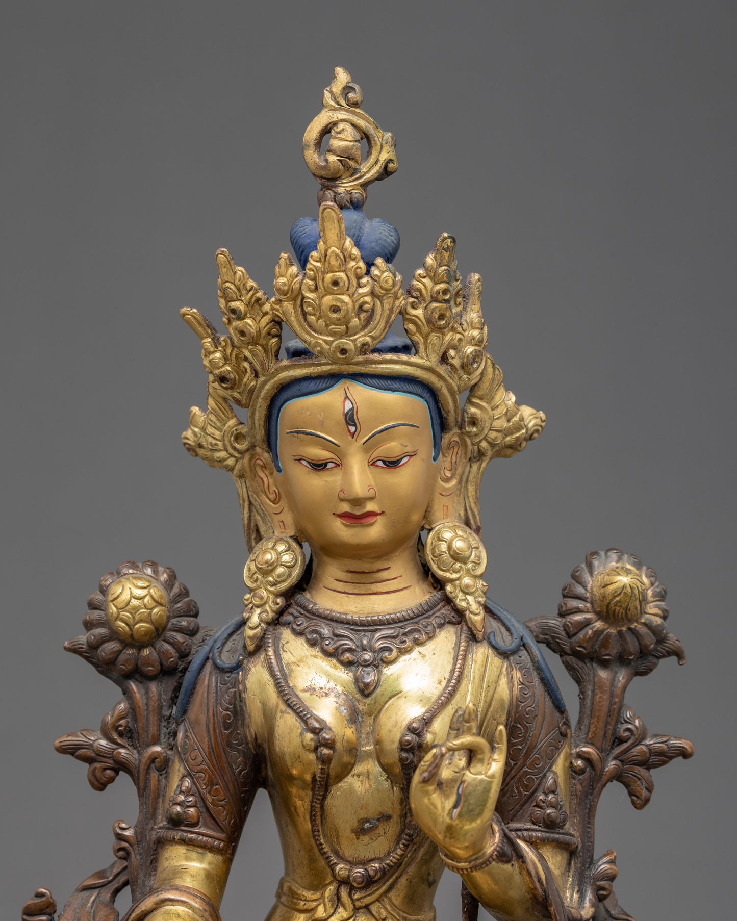 Antique White Tara Statue | The Female Bodhisattva | Zen Buddhist Art