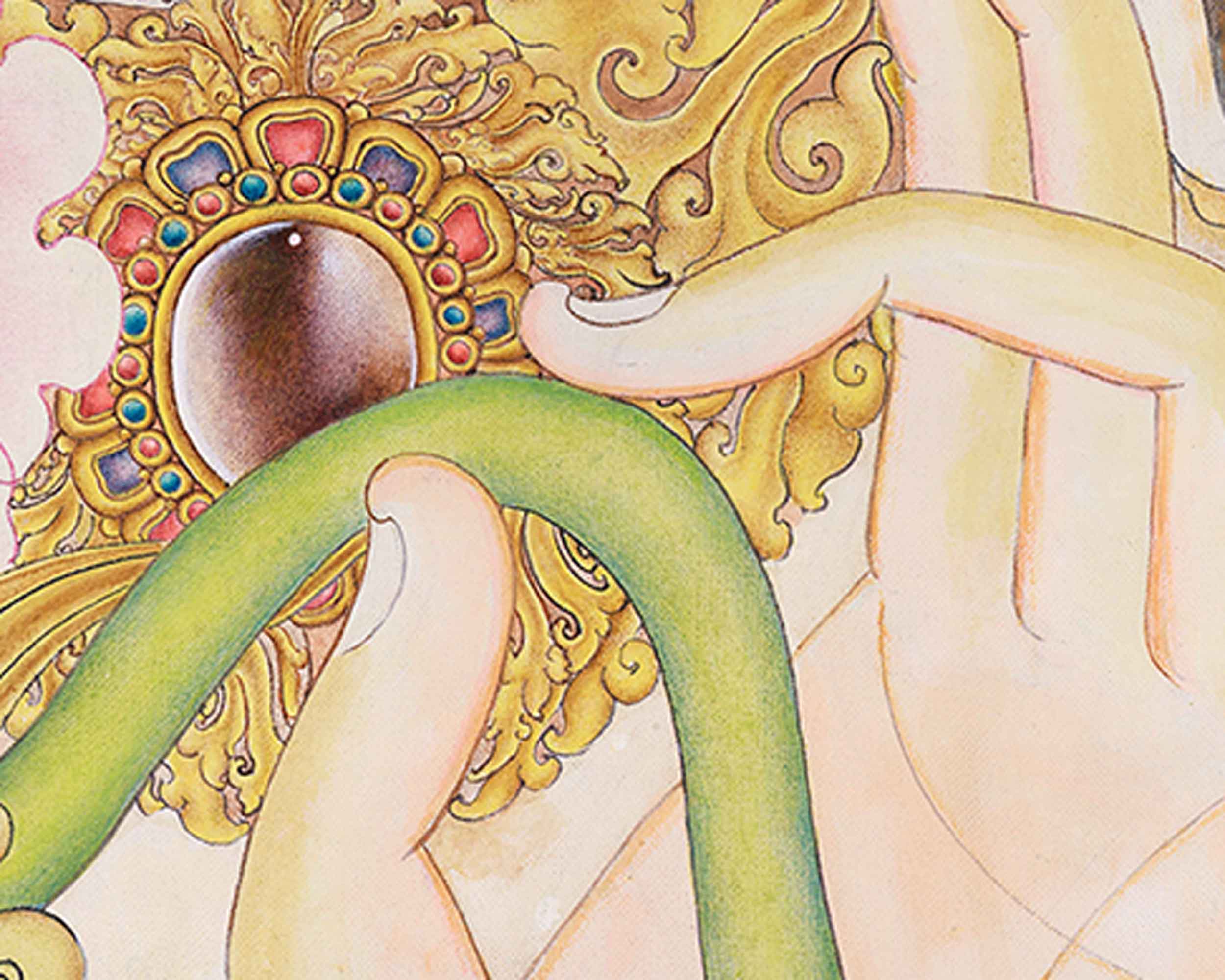 Lokeshvara Chenresig Thangka | The Boddhisattva Of Compassion | Meditative Art