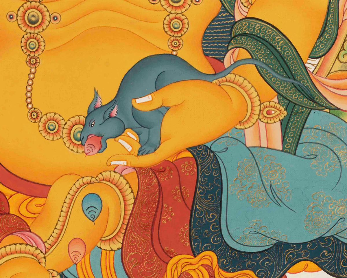Dzambala Kubera Painting | Traditional Thangka Art | Religious Decoration
