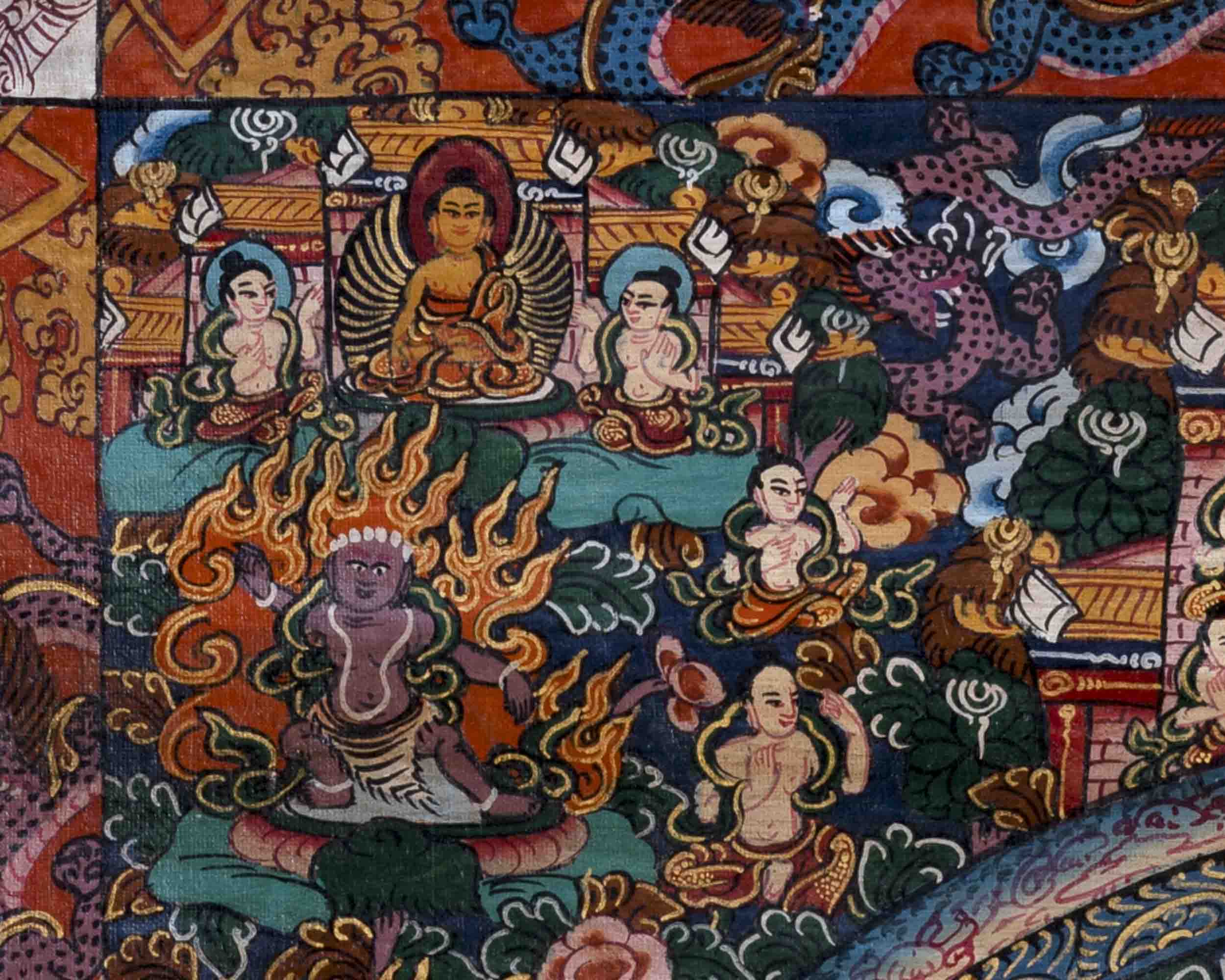 Traditional Heruka Mandala | Religious Buddhist Thangka | Wall Decors