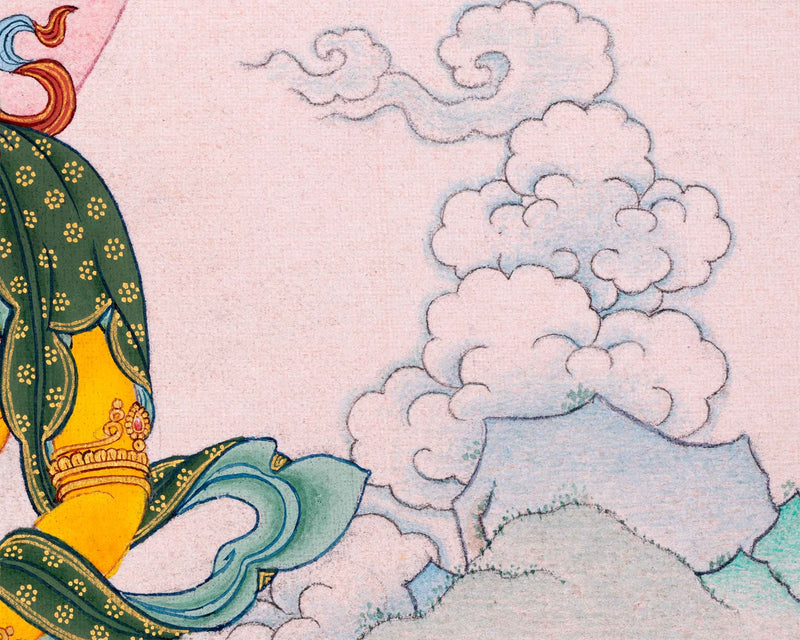 Ksitigarbha Painting | Tibetan Buddhist Art of Earth Treasury | Bodhisattva Of Great Vow