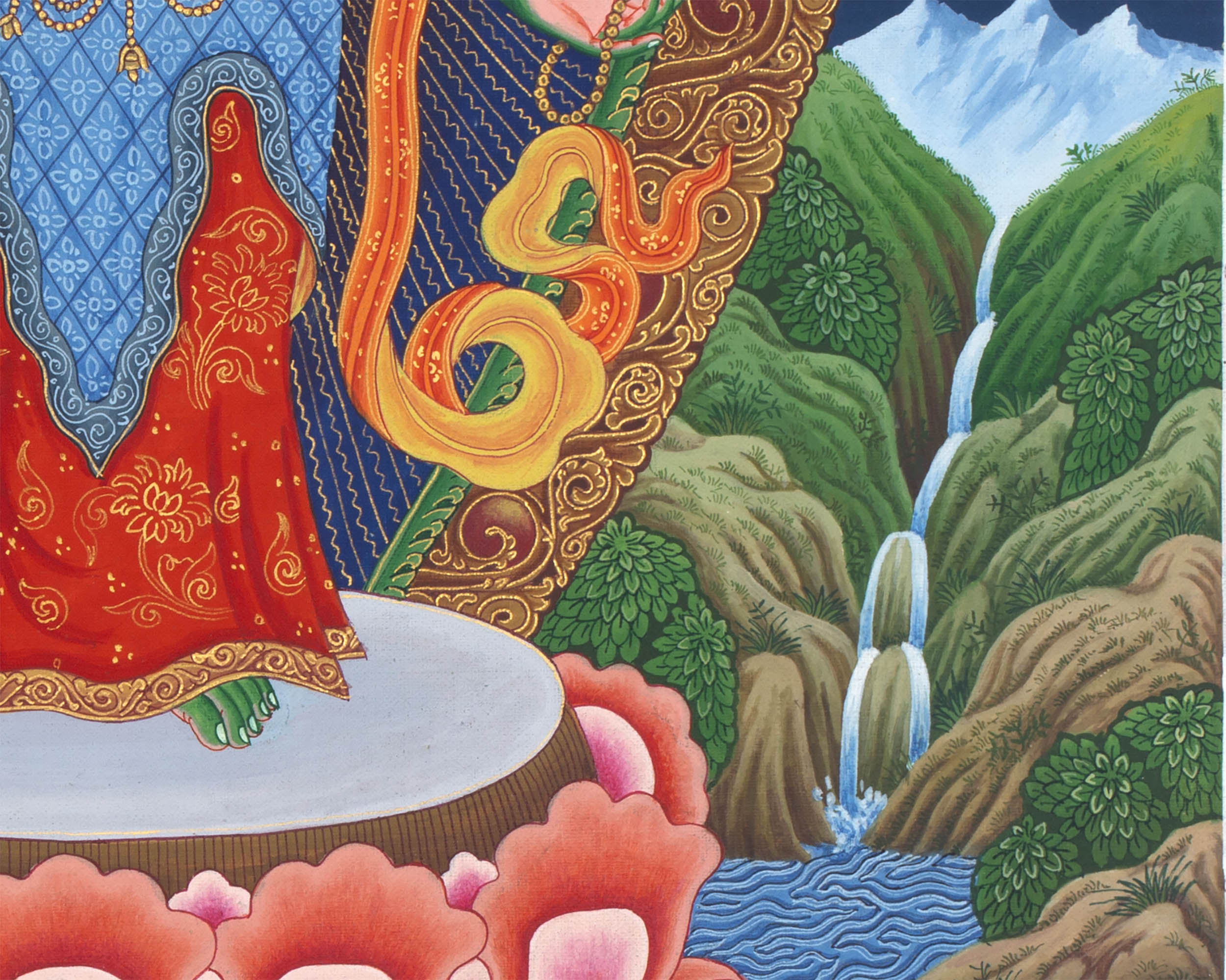 Bodhisattva Lokeshvara Print | Paubha Style Painting | Wall Decors