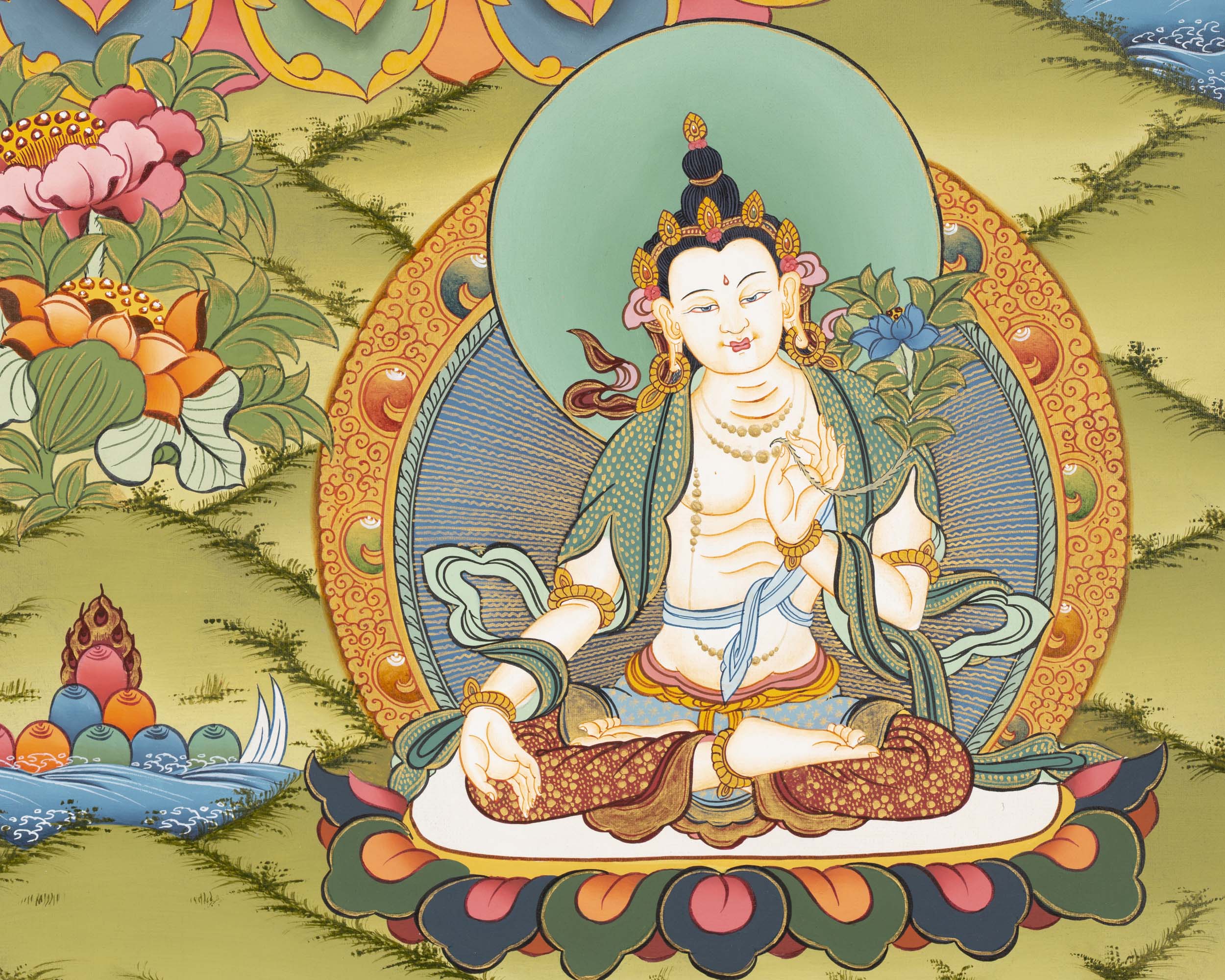 Goddess Green Tara Thangka | Spiritual Wall Art