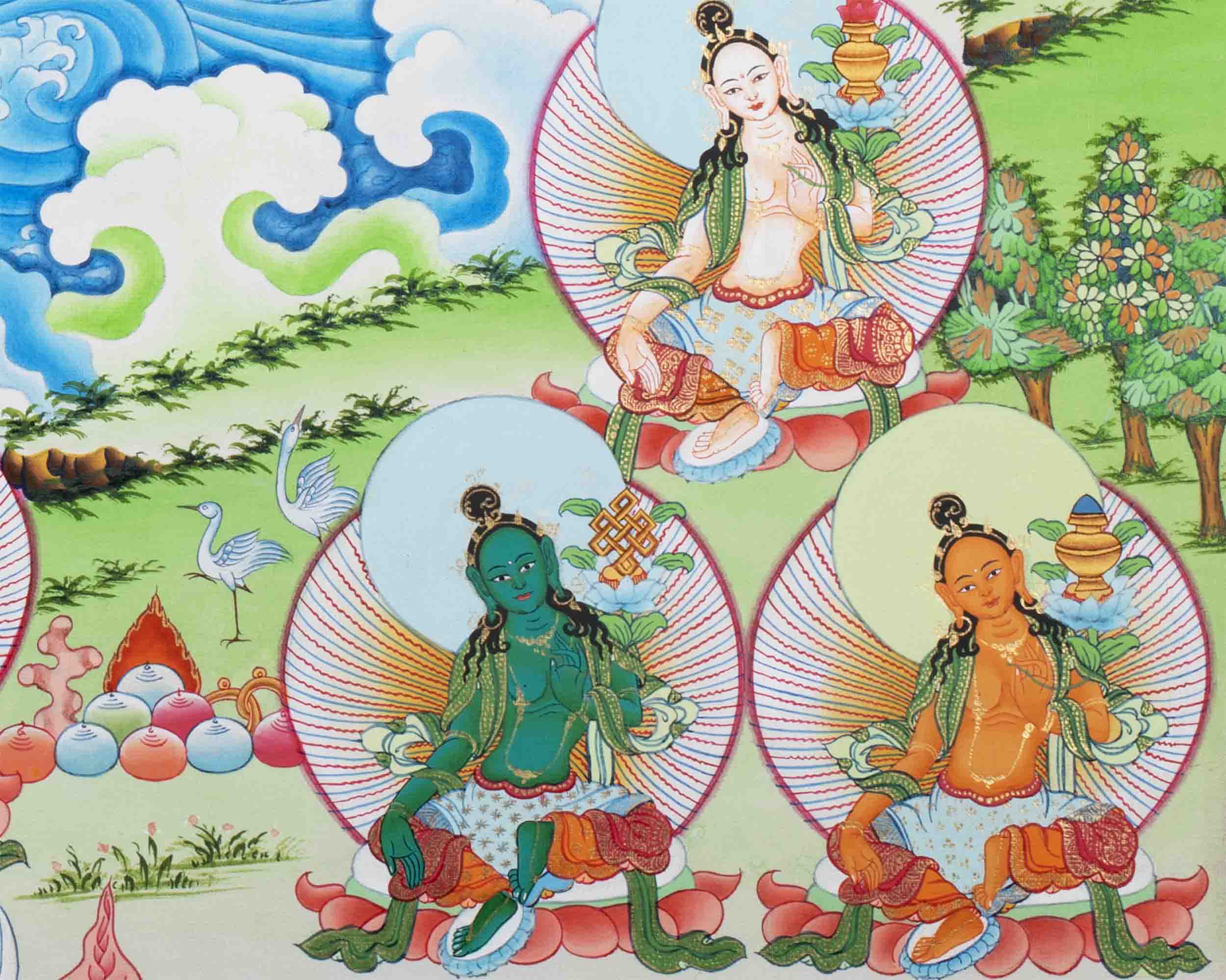 21 Tara Print | Tibetan Buddhist Painting | Wall Hanging Decors