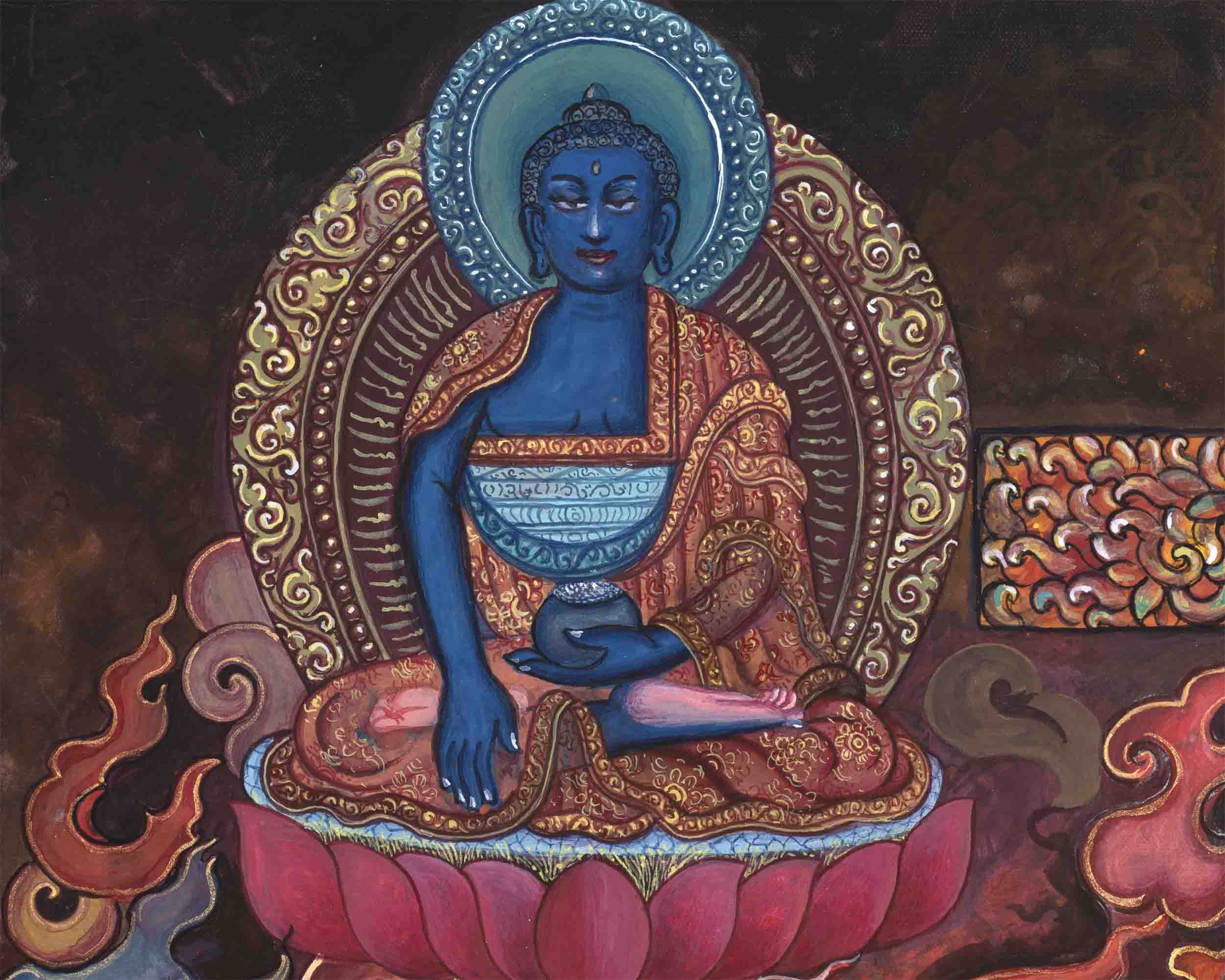 Mahakala Thangka Print | The Buddhist Wrathful Deity | Traditional Wall Decors