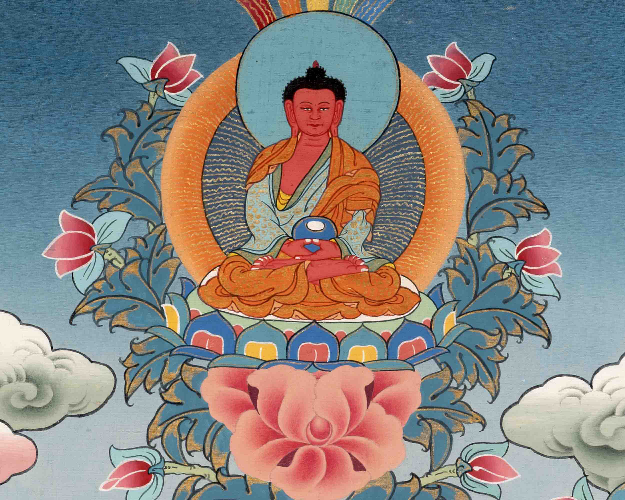 Hand-Painted White Thangka | Buddhist Tara Thangka