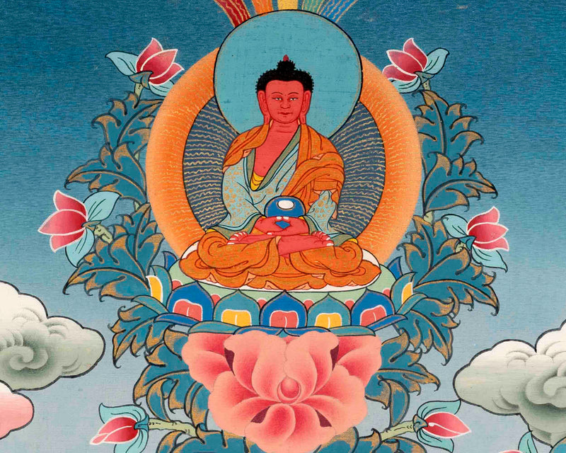 Hand-Painted White Thangka | Buddhist Tara Thangka
