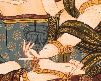 Vajrasattva Thangka | Religious Wall Decoration