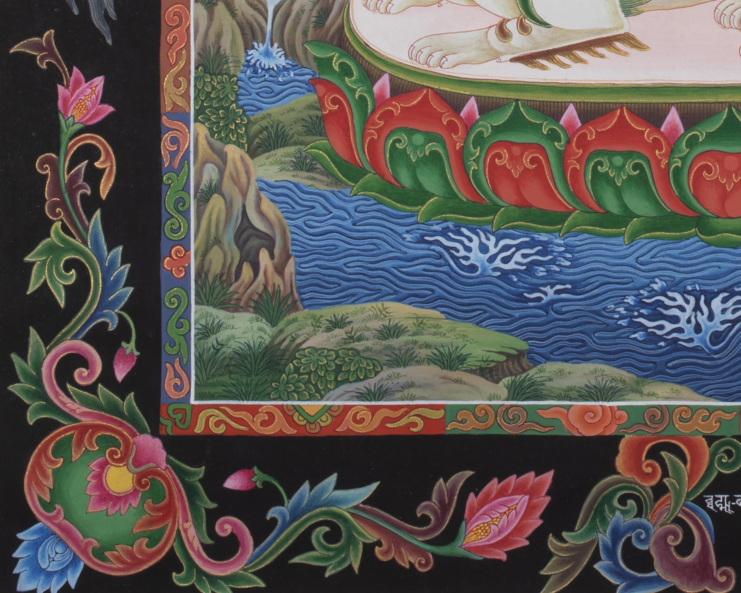 Manjushree Thangka Print | Wall Hanging Decors | Buddhist Artwork