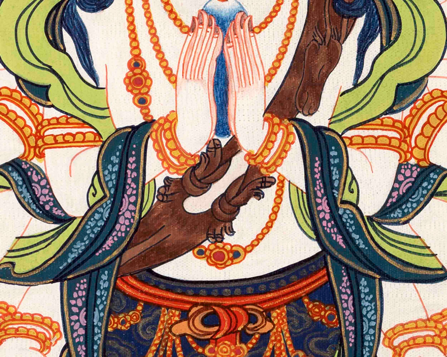 Avalokiteshvara Chenresig Thangka | Tibetan Traditional Painting | Wall Hanging Decors