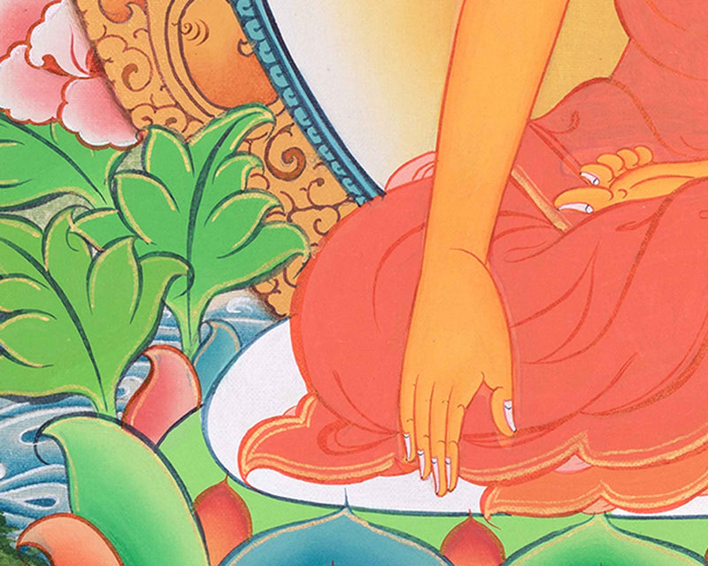 Shakyamuni Buddha Art | Hand Painted Sacred Thangka Painting | Spiritual Wall Decors