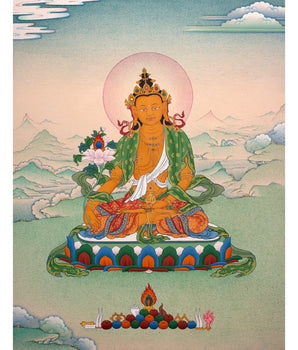 Ksitigarbha Thangka | Tibetan Bodhisattva Art