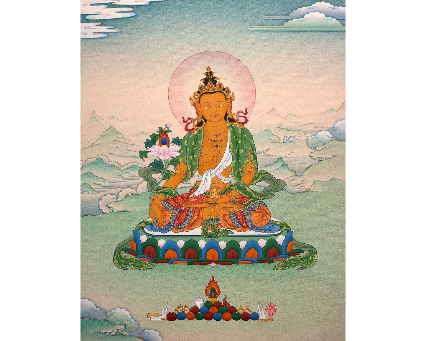 Ksitigarbha Thangka | Tibetan Bodhisattva Art