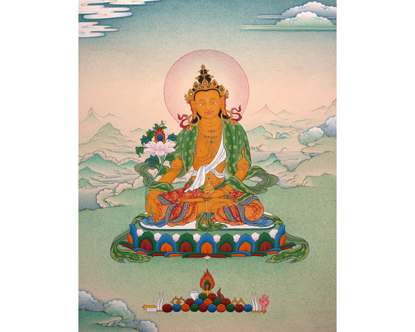 Ksitigarbha Thangka | Tibetan Bodhisattva Art