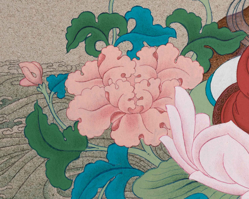 Thangka Artistry of Manjushri | Embodiment of Supreme Wisdom | For Spiritual Awakening