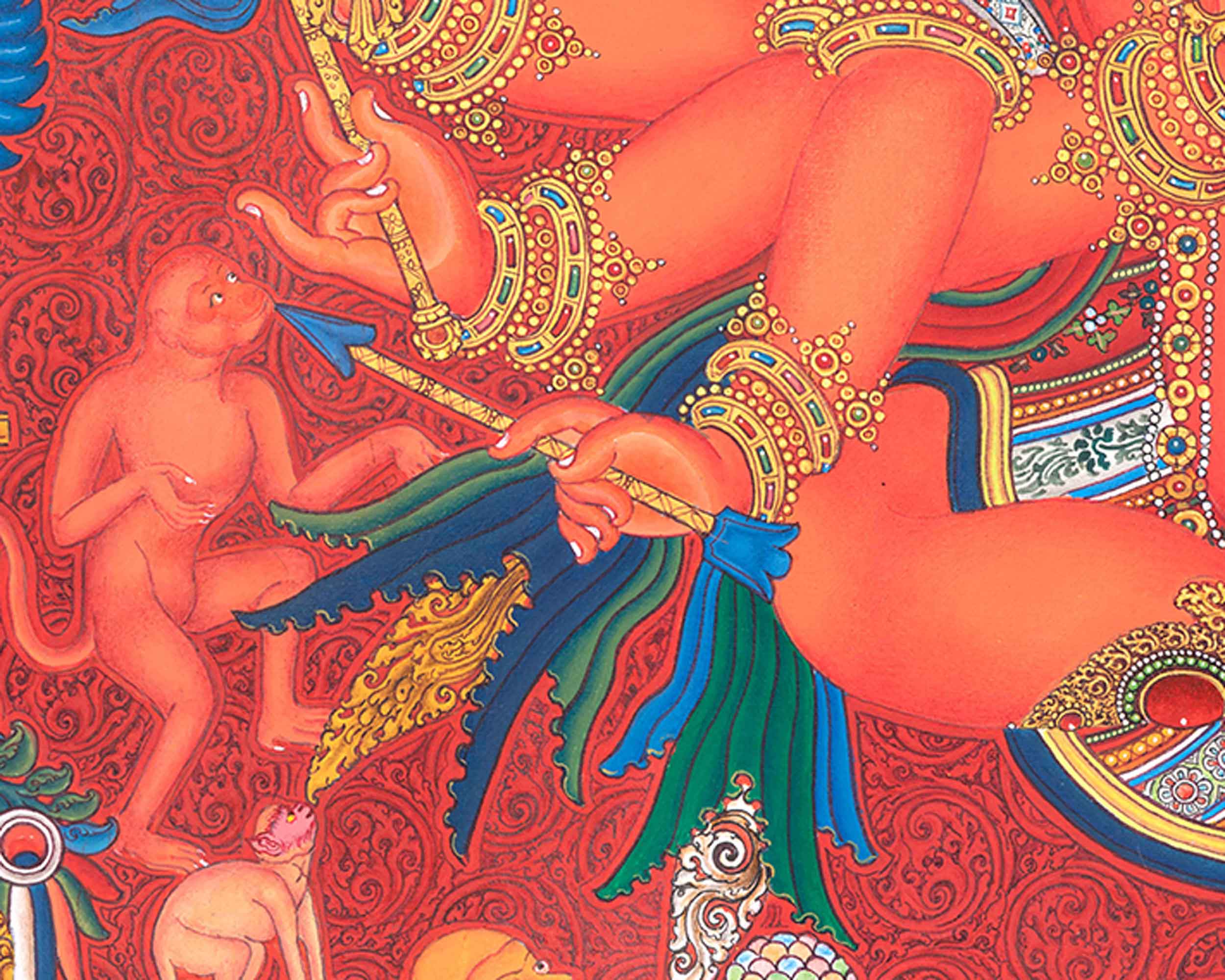 Ganesh Thangka Print | Traditional Tibetan Art