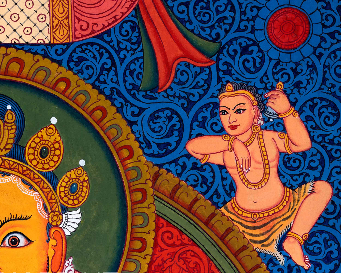 High-Quality Giclee Canvas Art For Jambhala Practice | Traditional Deity Of Weatlh & Prosperity