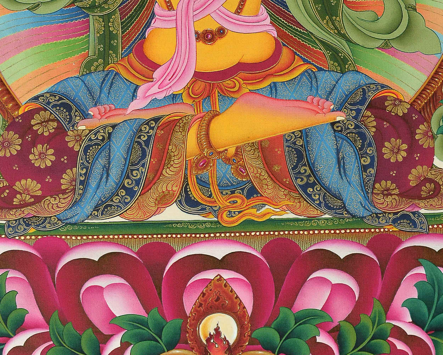 Manjushri Bodhisattva Thangka Print | Digital Canvas Print