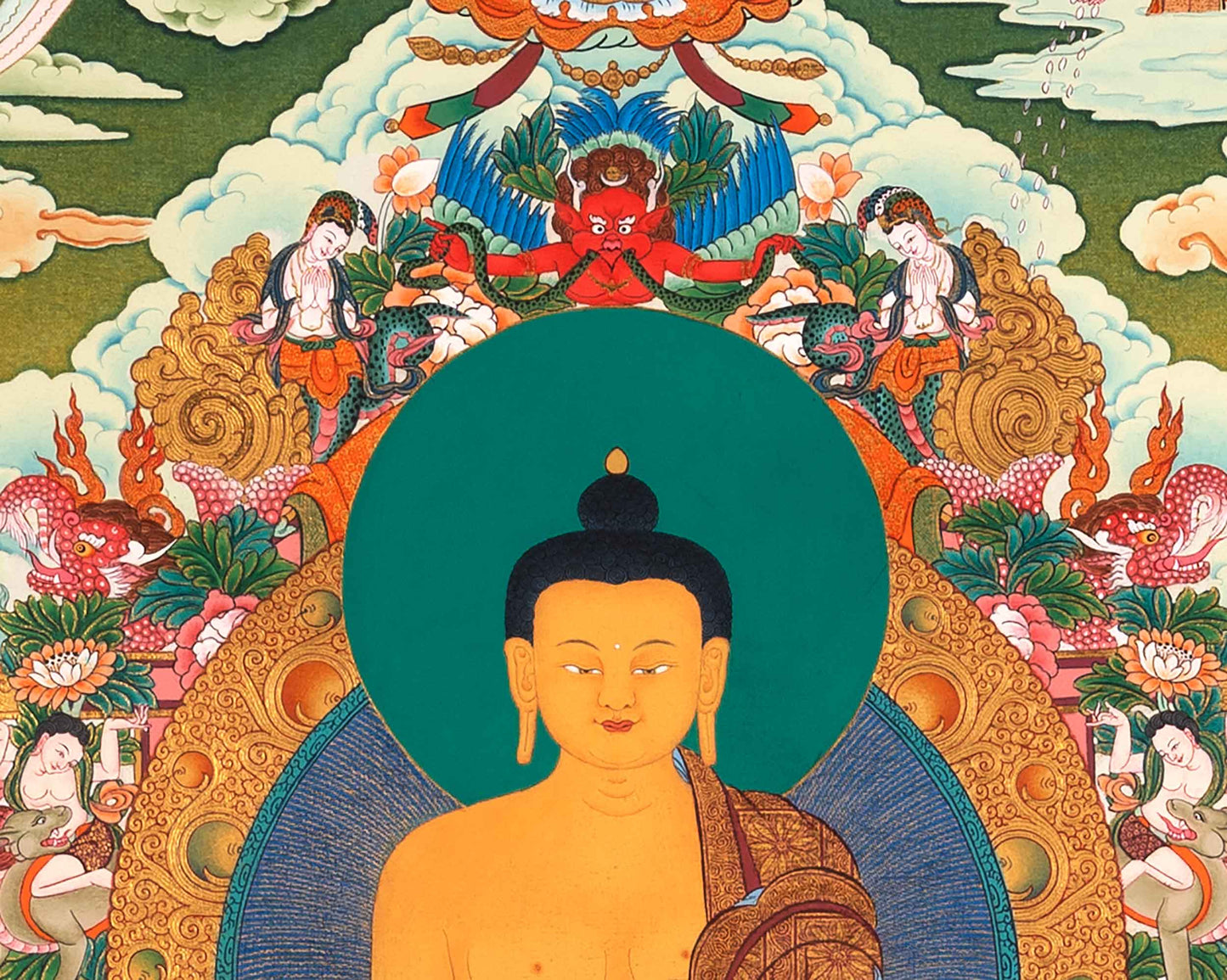 Gautam Buddha Siddhartha Thangka | Shakyamuni Buddha Art For Mindfulness