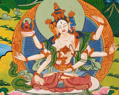 Amitayus Buddha Thangka | Traditional Buddhist Painting | Wall Decors