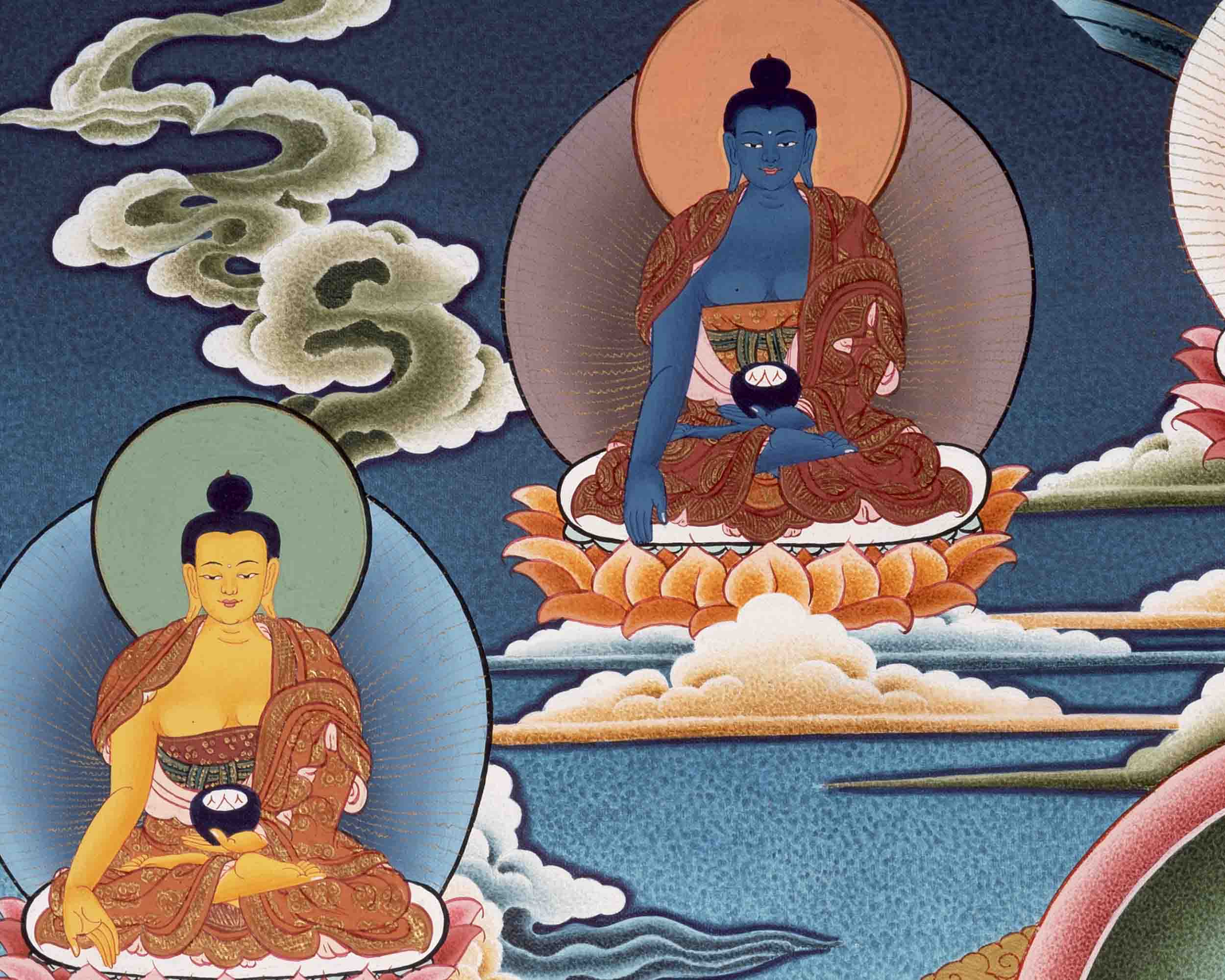 Avalokiteshvara Chenresig Thangka | Buddhist Religious Art | Wall Decors