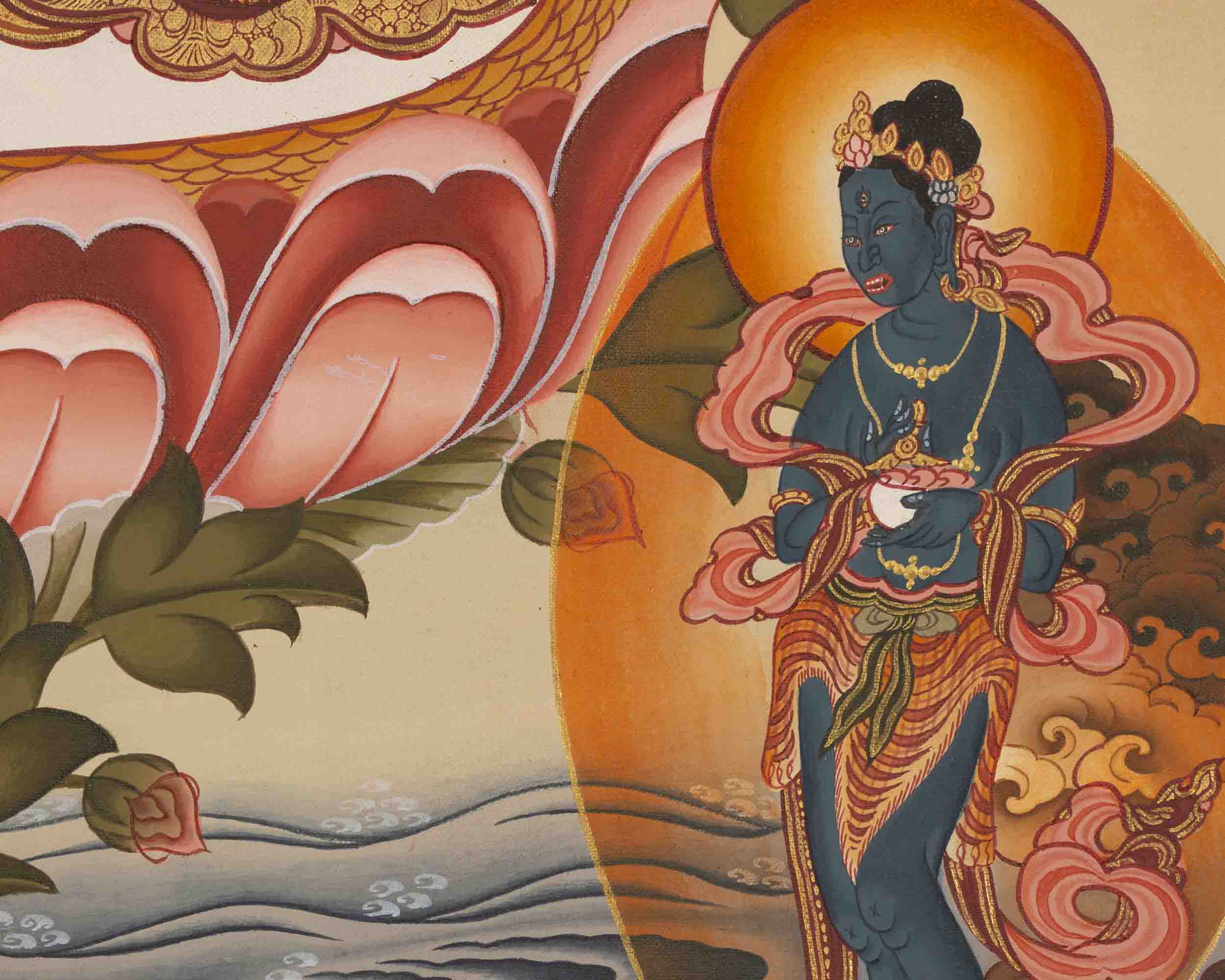 Female Bodhisattva Art | White Tara Thangka | Religious Wall Decors