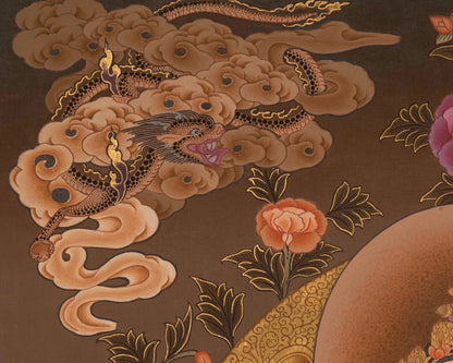 4Armed Chengrezig Thangka | Traditional Buddhist Painting