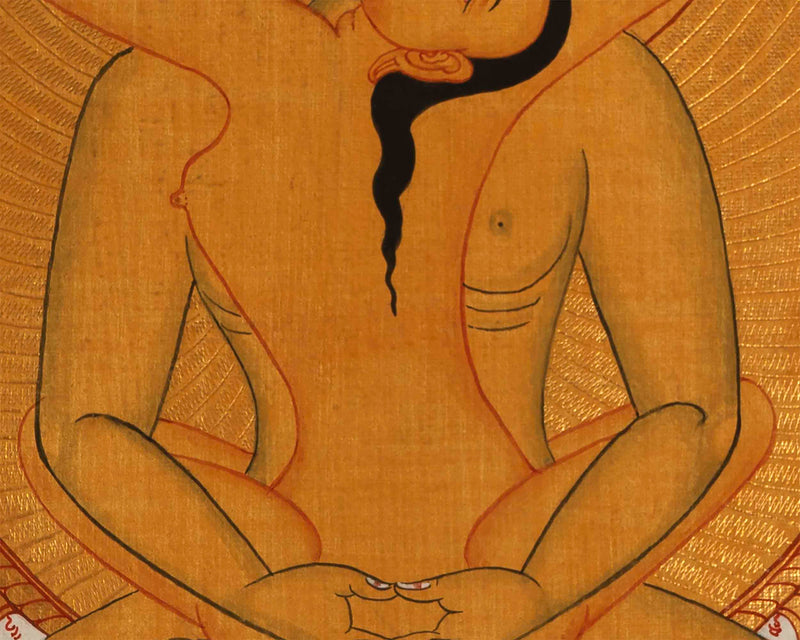 Gold Style Buddha Thangka | Samantabhadra Yab Yum Buddha Art