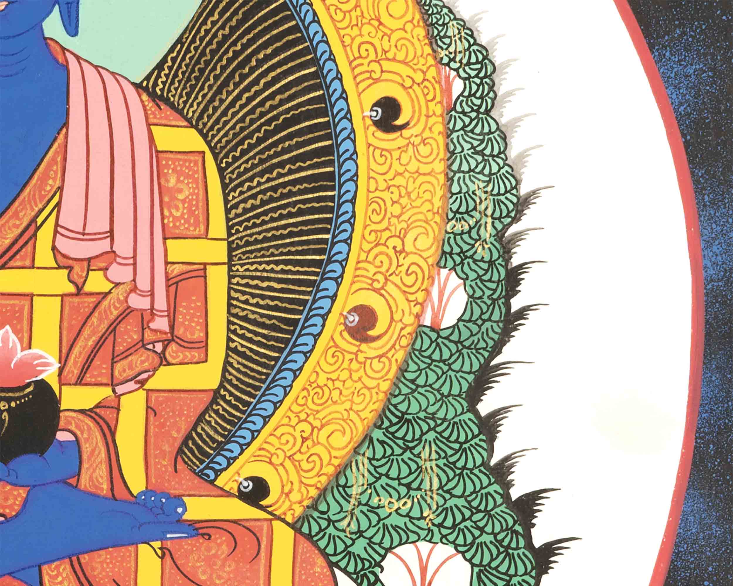 Bhaisajyaguru Thangka | Handpainted Medicine Buddha | Wall Hanging Decors