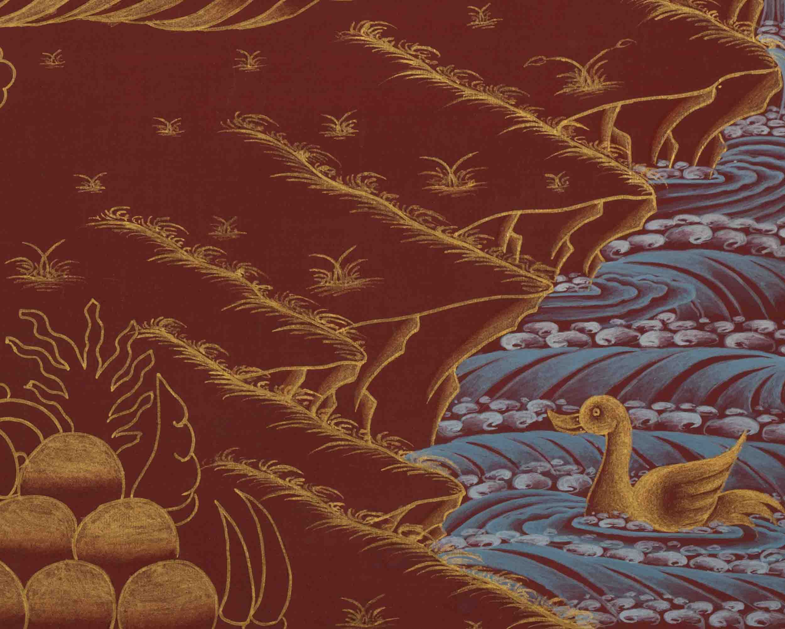 Buddha Amitayus Thangka | 24k Gold High Quality Art | Religious Painting