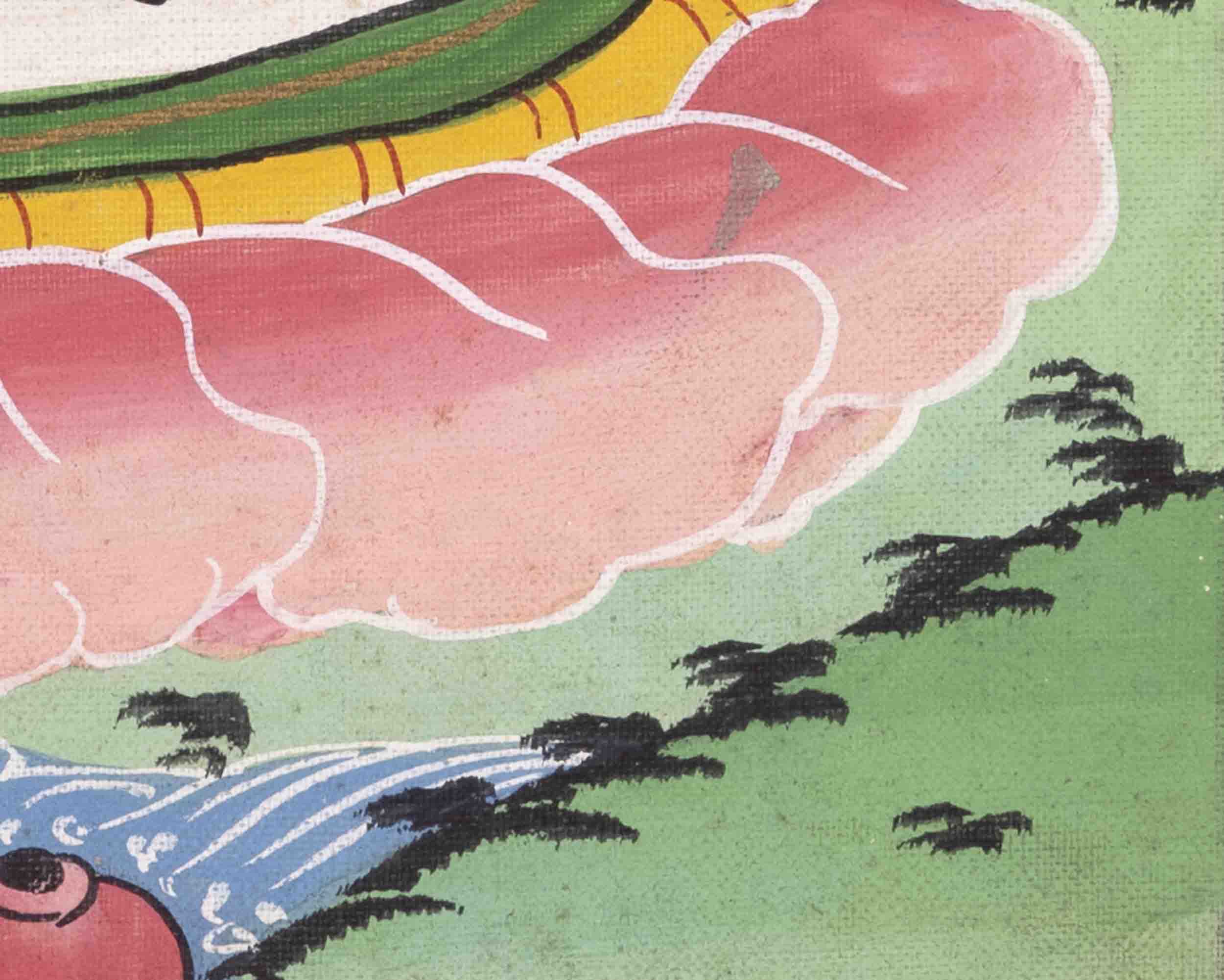 Vintage Avalokitesvara Chengrezig Thangka | Wall Decor Painting