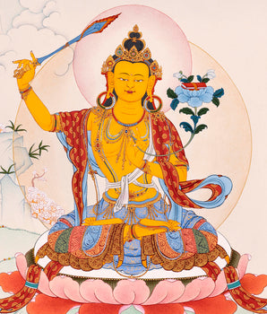 Wisdom Buddha Manjushri, Tibetan Thangka Art