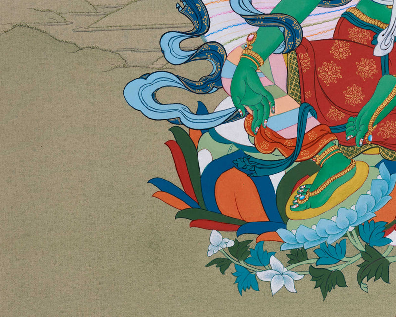 Karma Gadri Thangka of Green Tara