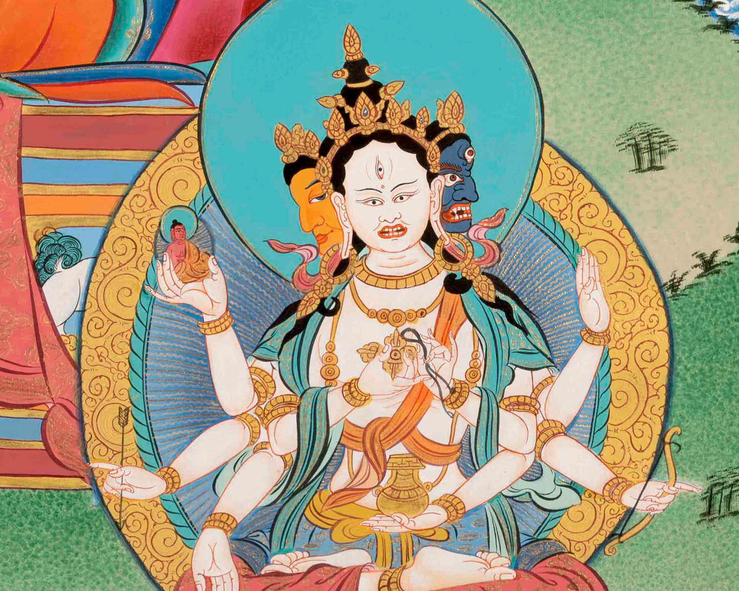 White Tara Thangka Painting | Religious Buddhist Art | Wall Decors