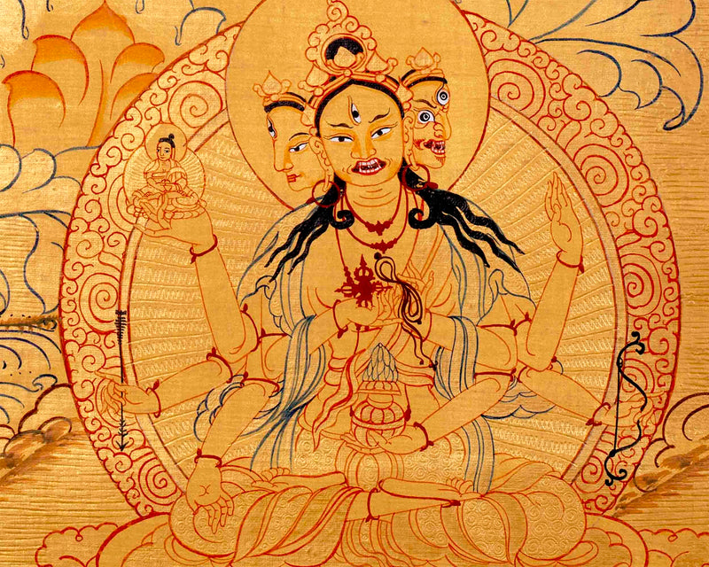 Hand-Painted White Tara Thangka | Wall Hanging Decor