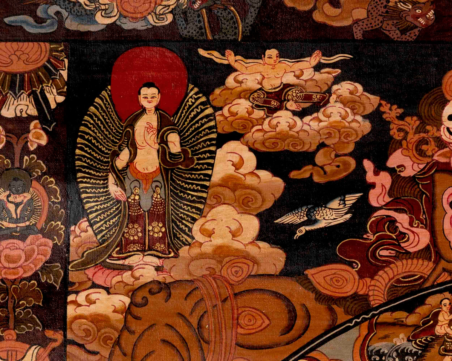 Buddhist Bhavachakra Thangka | Traditional Tibetan Art | Wall Decors