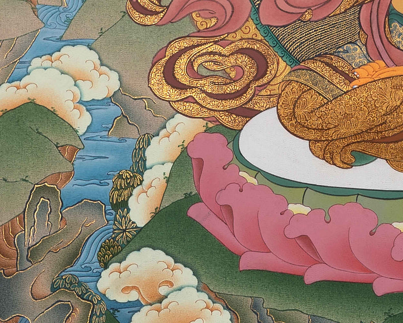 Manjushri Bodhisattva Thangka Painting | The Bodhisattva Of Wisdom Art On Cotton Canvas