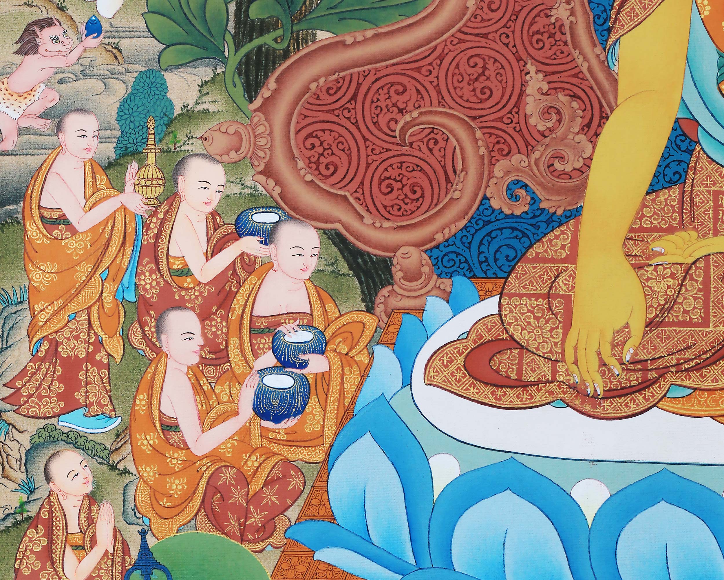 Buddha Shakyamuni Thangka, High Quality Giclee Canvas Print, Digital Print