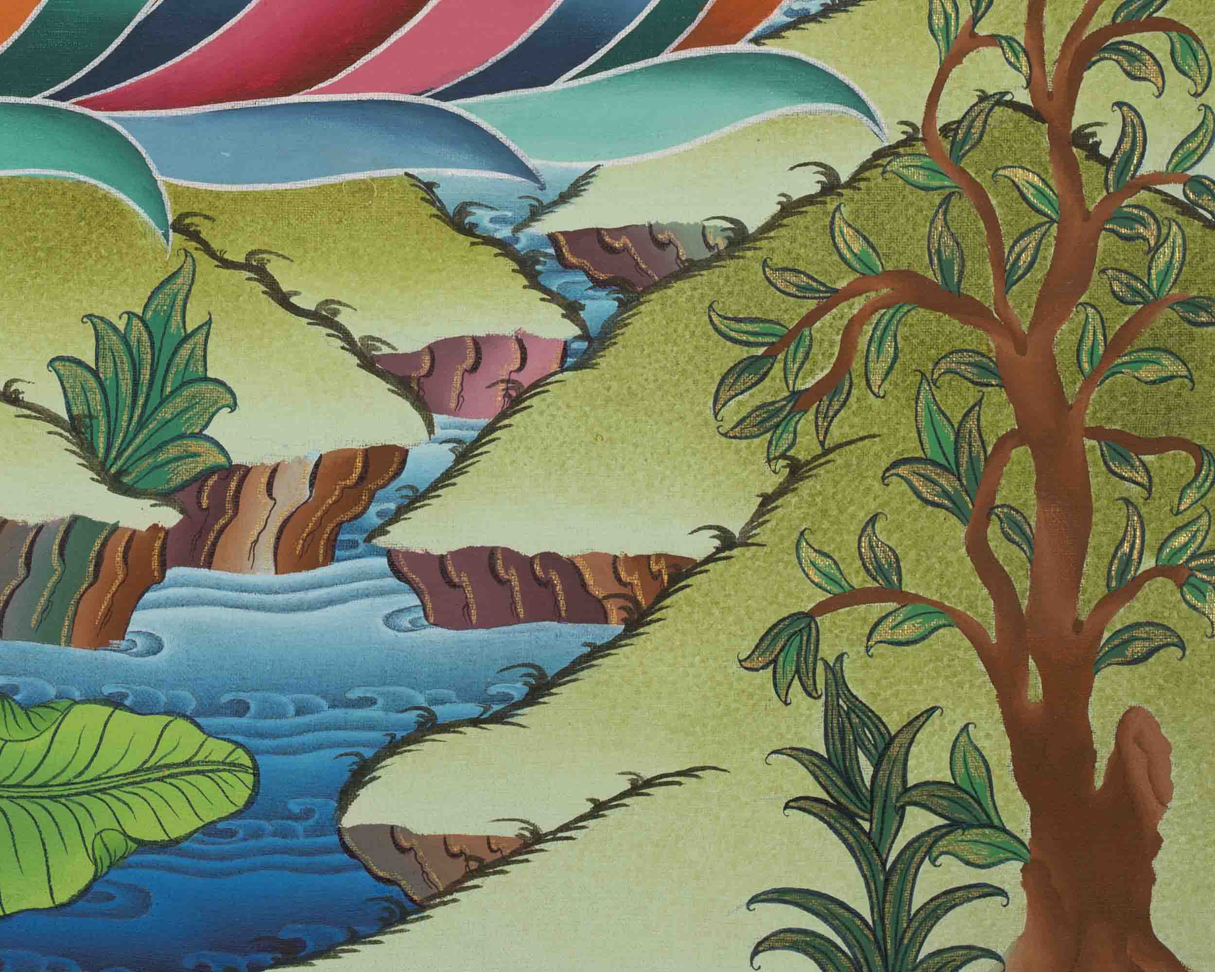 Avalokitesvara Chengrezig Thangka | Mindfulness Meditation Painting