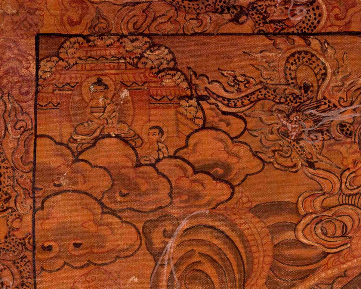 Oil Varnished Wheel of Life | Vintage Traditional Thangka | Wall Decors